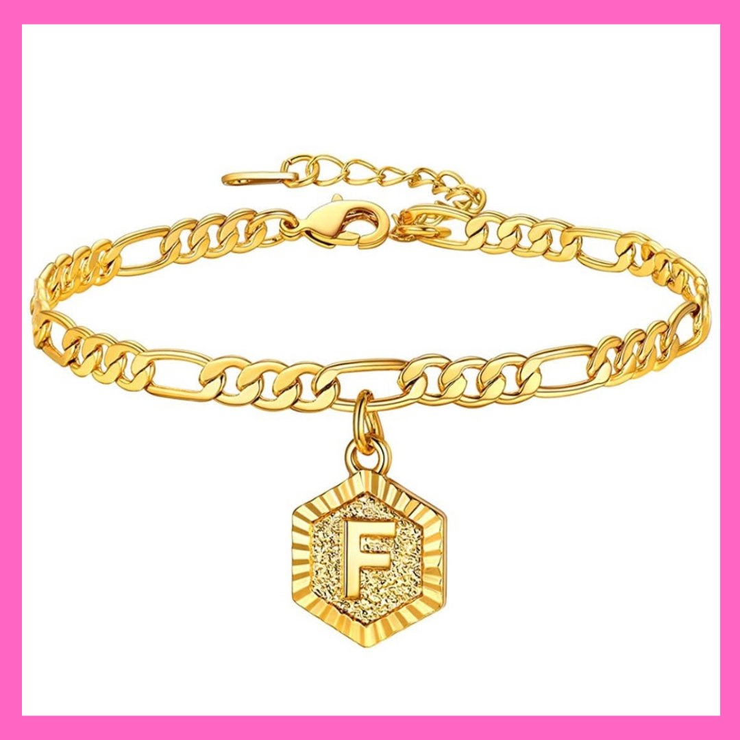 F Initial Letter Anklet